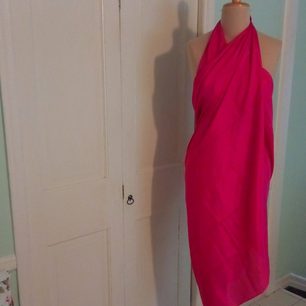 Pink silky wrap pareo sarong